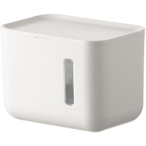 royaluxe -Porte-rouleau de papier toilette mural auto-adhésif en plastique ABS blanc avec fenêtre visible - Imperméable à l'eau et à la poussière - Distribut de papier toilette pour salle de bain