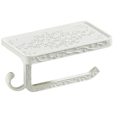 royaluxe - Porte-rouleau de papier toilette vintage avec étagère et crochet - Bronze Antique - Accessoire salle de bain - Design rétro et fonctionnel