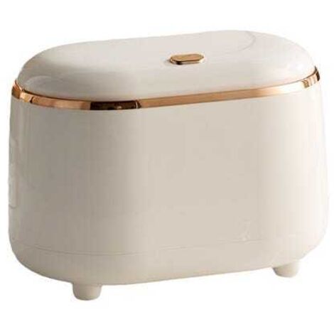 royaluxe - Poubelle de Table avec Couvercle 4L Mini Poubelle de Bureau Blanc