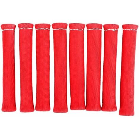 royaluxe -Protect de Bougie D'allumage, 8 Pièces Couvercle de Bouclier Thermique Rouge Fil Botte Degré Protect de Bougie D'allumage Isolant pour Camion de Voiture