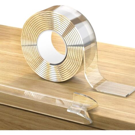 royaluxe -Protection Bébé de Table et Meuble Transparent, 5m de Nano Ruban Pré-Adhésif Extra Fort, Multifonction Ne Laisse aucune Trace, Bords épais Protégez la Sécurité de Vos Enfants(Larg 2cm)