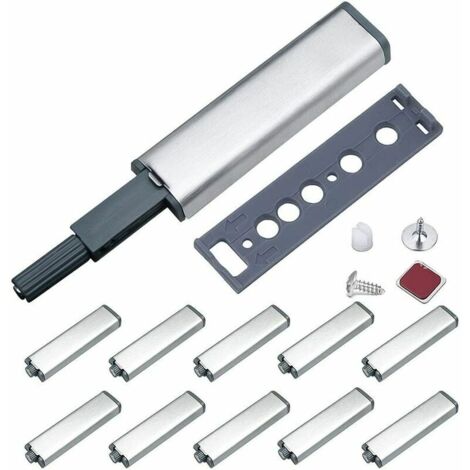 royaluxe - Push to Open Aimant Porte Placard Métal Loquet Magnetique Push Open Poussoir Placard Fermeture Magnétiques pour Armoire Systeme Push to Open Amortisseur Tiroir (10 Pièces)