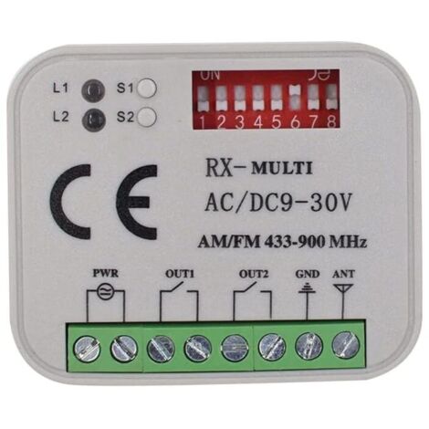 royaluxe -Radio Récept Universelle RX Multi 433-900 Mhz Compatible avec FAAC, BFT, Nice, Sommer, Kartokner .