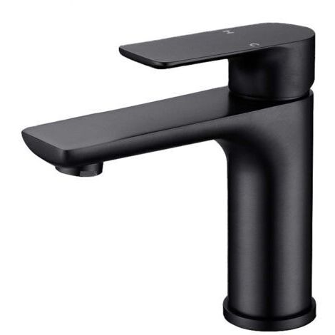 royaluxe -Robinet de salle de bain moderne, robinet d'évier au design élégant, cuisine, mitigeur en acier inoxydable, eau chaude et froide disponible, robinet en acier inoxydable noir-