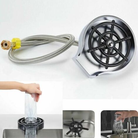 royaluxe - Rondelle de tasse robinet verre rinçage fil haute pression verre rinçage automatique tasse rinçage rondelle pour éviers de bar de cuisine Rondelle coupelle + coque + tuyau d'arrivée d'eau 0