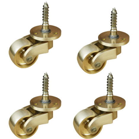 royaluxe - roulettes 4X roulettes pivotantes, roulettes pour Meubles en Laiton, roulettes de Transport, roulettes pivotantes, roulement Silencieux, pour Meubles, appareils & équipements, Petites Mini