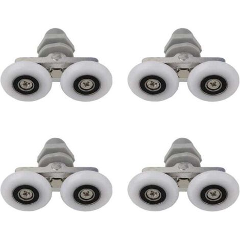 royaluxe - Roulettes Doubles pour Porte de Douche pour Coulissantes Salle de Bain Rouleau de Rechange,Pièces de rechange pour salle de bain 25mm 4 PCS