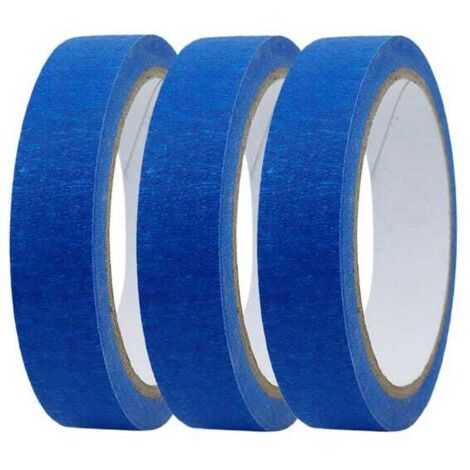 royaluxe - Ruban de Masquage,3 Rouleaux x 20 Mètres de Ruban d'Artiste Bleu Outil Amovible pour Projets Artistiques Bricolage Décoration Travail des Plinthes