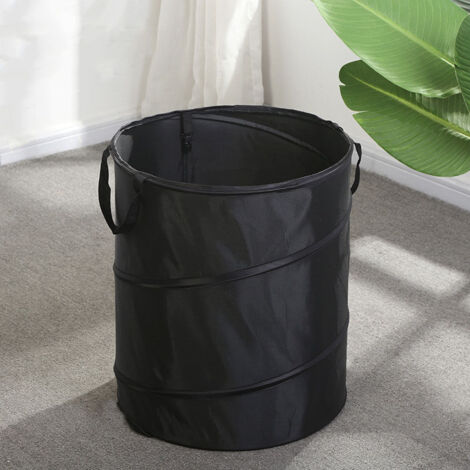 royaluxe - Sac de jardin pop-up robuste 85L (ø45 x 55cm), poubelle de jardin pop-up réutilisable pour le camping, le jardinage, les pique-niques et les sacs à déchets de jardin extérieurs. (noir)