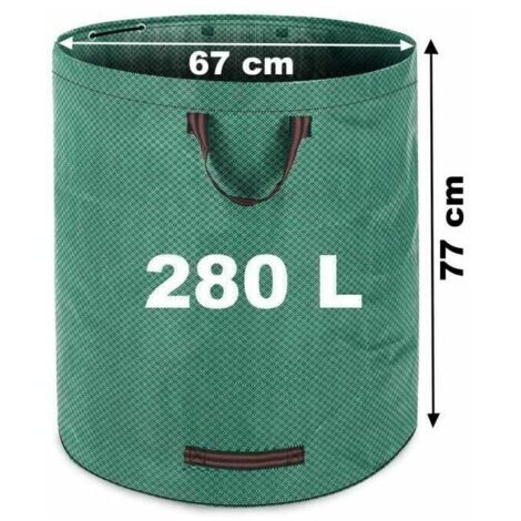 royaluxe - Sac Poubelle De Jardin Pliable Et Réutilisable 280L 2Uds Extérieur