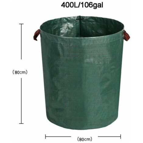 royaluxe - Sacs de déchets de jardin, sacs de déchets de jardin de grande capacité, poubelles de jardin, sacs, type 400L Extérieur