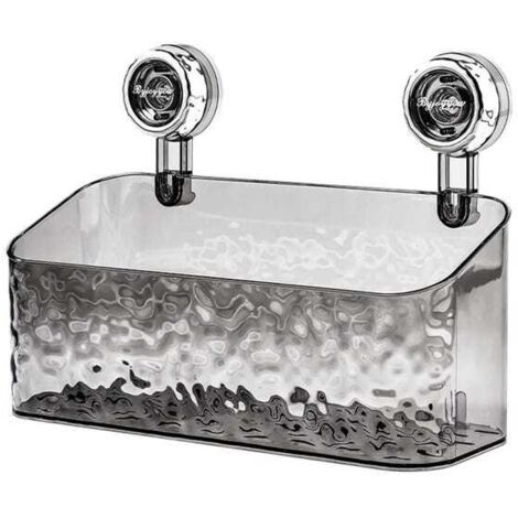 royaluxe - Salle De Bains Etagere Ventouse，Étagère Avec Motif Glacier，Boîte De Rangement Mural Pour Toilettes，Peut être Renforcé Par Rotation,Rangement（gris）