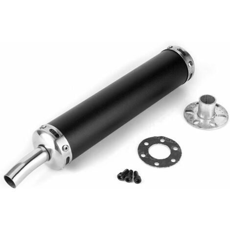 royaluxe - Silencieux de tuyau d'échappement, silencieux d'échappement en acier inoxydable 20mm/0.8in pièces modifiées pour moto 2 temps(Noir)