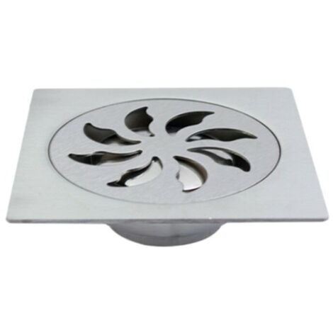royaluxe - Siphon de douche Drain 15x15cm avec grille et hotte amovible en acier inoxydable mat