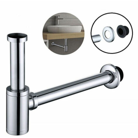 royaluxe -Siphon de Lavabo en Acier Inox Siphon pour vasque et lavabo haut réglable Set de Siphon G1-1-4