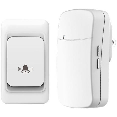 royaluxe -Sonnette extérie sans fil Kit de carillon de maison étanche 300M à distance EU UK US Plug Home Garden Remote Welcome My Melody Door Bell, prise EU, blanc