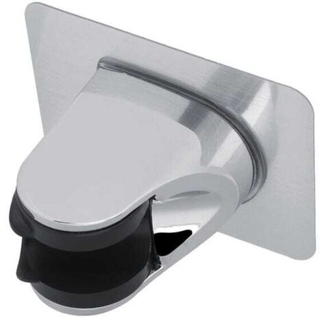 royaluxe - Support de douche auto-adhésif plaqué chrome, Réglable, Base de support pour pommeau de douche