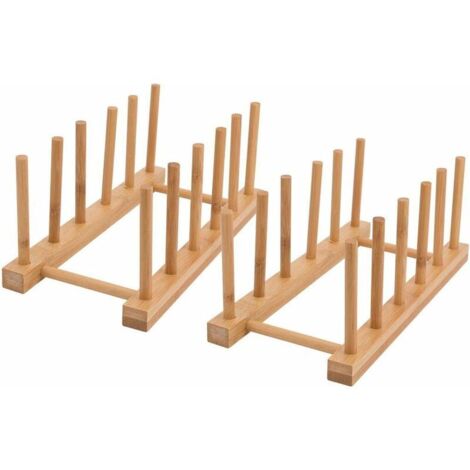 royaluxe - Support de Rangement en Bambou, Rangement Cuisine Egouttoir Vaisselle Support en Bambou pour Assiettes, pour Bol Bambou, Assiette Bois, Bol Verre, Support de Planche à Découper (1 pièce)