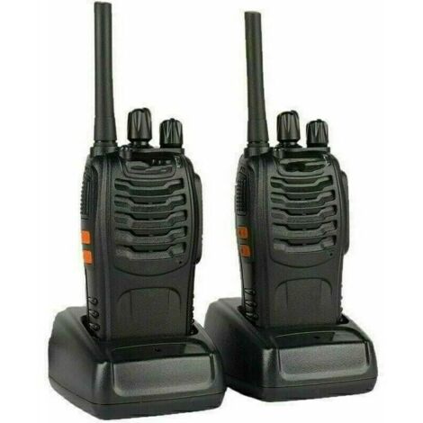 royaluxe - Talkie walkie Longue portée 88E【Version Mise à Niveau du 888S】 Walkie Talkies Vox Rechargeable Pmr 446 MHz 1500 mAh 16 Canaux, avec des écouteurs Originaux Construit en Torche LED (2 pcs)