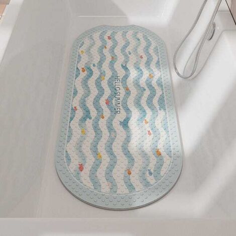 royaluxe - Tapis de bain antidérapant 40x100cm en PVC pour baignoire et douche, sécurité enfant, adhérence 3D
