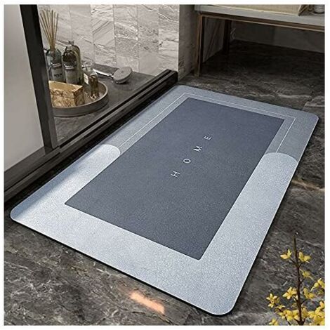 royaluxe -Tapis de Bain Antiderapant, Super Absorbant Floor Mat, Sèche Rapide Absorbant, Tapis de Sol Lavable en Machine, Tapis de Salle de Bain, Douche, WC, 50X80 cm Bleu