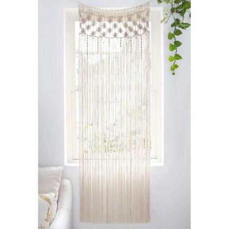 royaluxe- Tenture murale de rideau en macramé, rideaux de fenêtre de porte arche de toile de fond de mariage tissé à la main, décor de mur de Boho de diviseur de pièce de placard, 29 W x 80 L