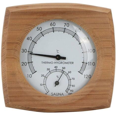 royaluxe -Thermomètre/Hygromètre, intéri Bois 2-en-1 pour Sauna Sauna Thermo-hygromètre Thermomètre Hygromètre Accessoires de hammam pour Salle de Sauna