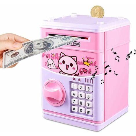royaluxe - Tirelire électronique automatique pour enfant - avec mot de passe - rose