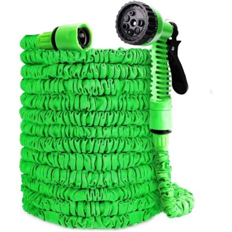 royaluxe -Tuyau d'arrosage flexible et extensible, Rétractable tuyau d'arrosage universel avec 7 Fonctions Pistolet, Tuyau d'arrosage pour Irrigation Jardin,Laver la Voiture,Animal Nettoyage(60m)
