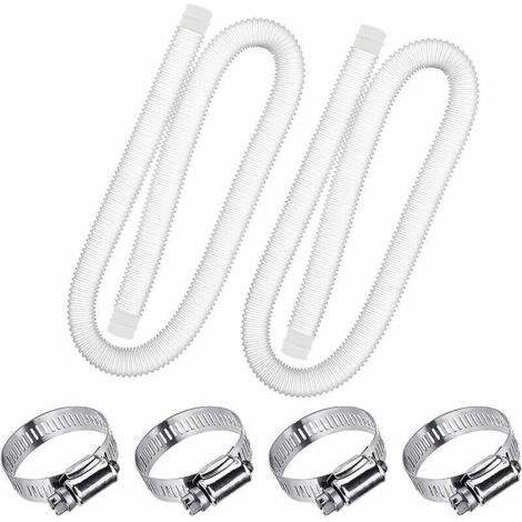 royaluxe -Tuyau de Rechange pour Piscine de 1,25 po de diamètre pour piscines Hors Terre, Piscine avec Pince métallique pour Pompe de Filtre Intex ou tuyaux de 3,2 cm - 1,5 mètre de Long (Paquet de 2)