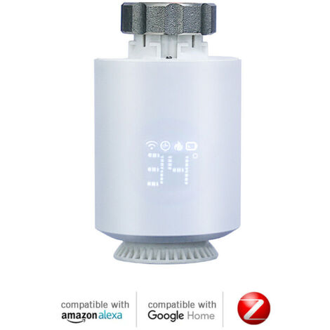 royaluxe -Vanne de radiateur thermostatique ZigBee Thermostat de radiateur intelligent programmable APP Control Commande vocale Compatible avec Alexa Google Assistant Détection d'ouverture de fenêtre 