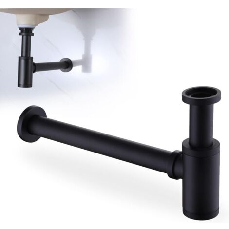 royaluxe -Vidange Pop Up Bonde Et Siphon Compatible Avec Lavabo Mural Avec Trop-Plein