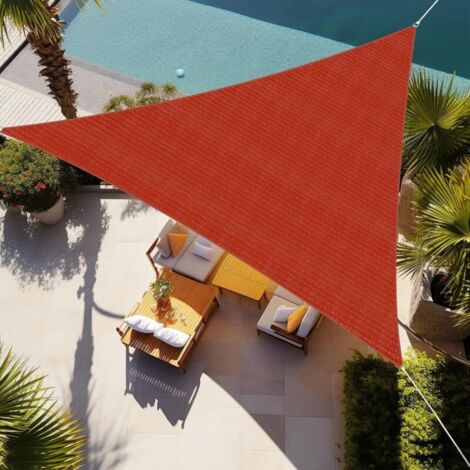 royaluxe -Voile d'ombrage UV - 3.6x3.6x3.6 m HDPE Triangle Protection Solaire - Toile de Jardin Balcon[Rouge]
