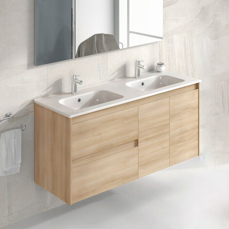ROYO ALFA Mueble de Baño con Lavabo 120 cm Color Roble Nórdico - ref: C0073392