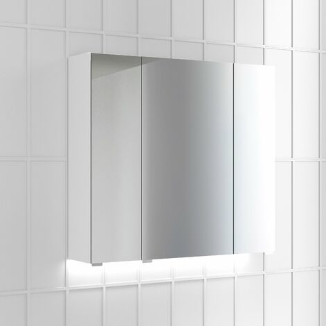 ROYO APOLO Camerino LED con Espejo 3 Puertas Blanco Brillo - Medida: 80 CMS. - ref: 123037