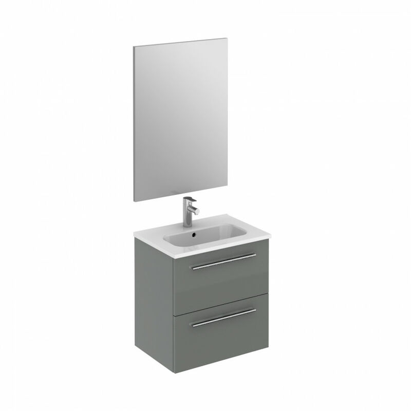 

Mueble de baño y espejo 2 cajones Street 50x35 Antracita - Royo