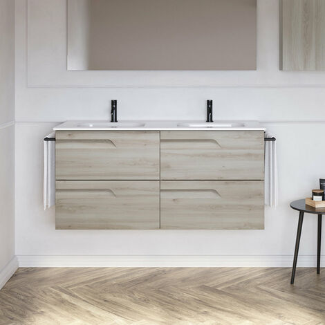 ROYO C0072406 VITALE Mueble de Baño con Lavabo 120 cm 4 Cajones Blanco Nature - ref: C0072406