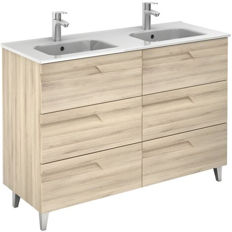 ROYO C0072617 VITALE Conjunto Mueble de Baño Completo 120 cm 6 Cajones Beige Nature - ref: C0072617