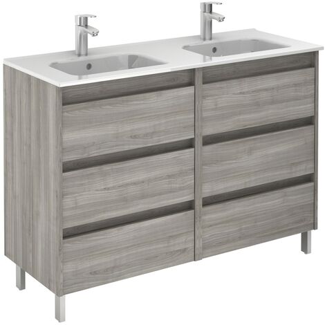ROYO C0072634 SANSA Mueble de Baño con Lavabo 120 cm 6 Cajones Gris Arenado - ref: C0072634