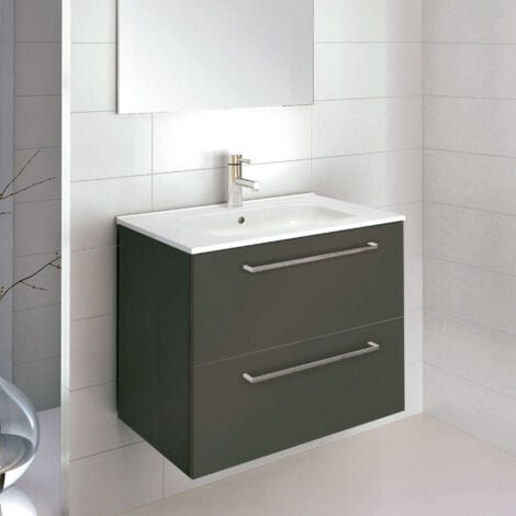 ROYO EASY Mueble+Lavabo Antracita Brillo - Medida: 60 CMS