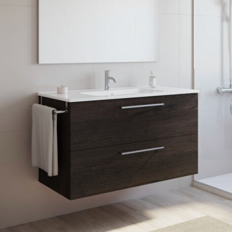 ROYO EASY Mueble+Lavabo Suspendido Wengué - Medida: 80 cm - ref: C0071204