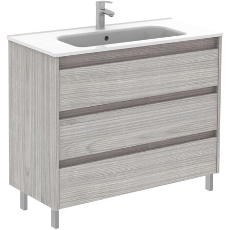 ROYO SANSA Mueble de Baño con Lavabo 3 Cajones Gris Arenado - Medida: 100 cms - ref: C0072519