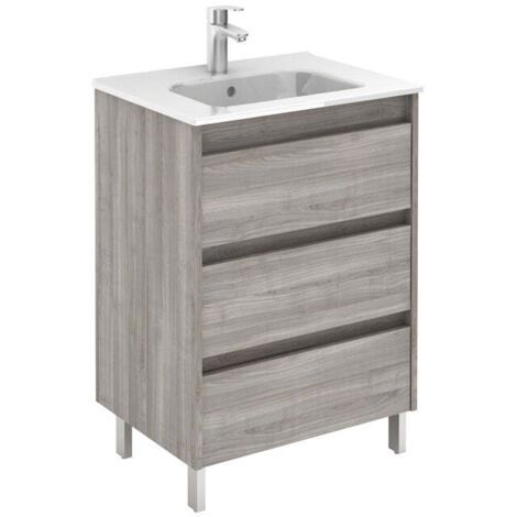 ROYO SANSA Mueble de Baño con Lavabo 3 Cajones Gris Arenado - Medida: 80 cms - ref: C0072514