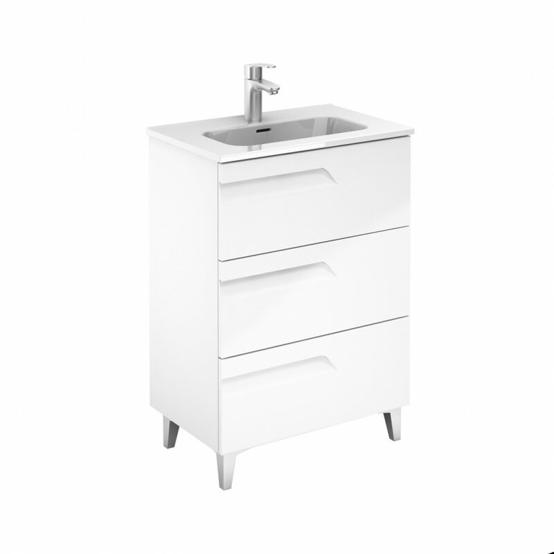 

Mueble de baño y espejo 3 cajones Vitale 60x38 Blanco - Royo