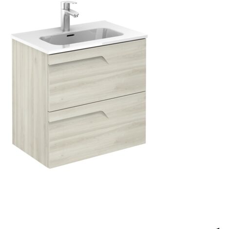 ROYO VITALE Conjunto Mueble de Baño Completo 2 Cajones Blanco Brillo - Medida: 100 cms - ref: C0072600