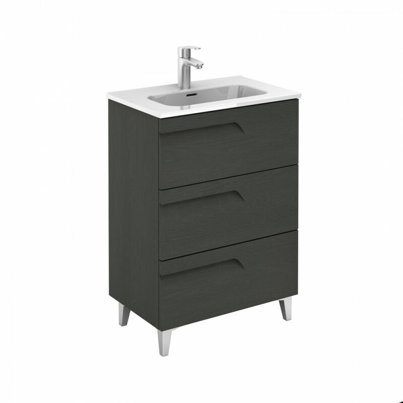 

Mueble de baño + lavabo Vitale 60x38 Gris Nature - Royo