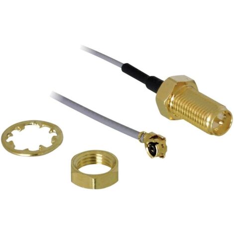 RP-SMA Buchse zum Einbau  MHF/U.FL Stecker, Adapter Verwendung:  Anschließen von WLAN-Antennen