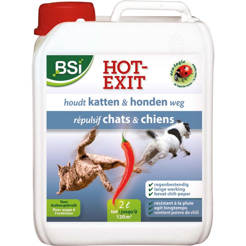 BSI - Répulsif chiens et chats 'Hot Exit' 100% naturel. Bidon 2 l. . 3417