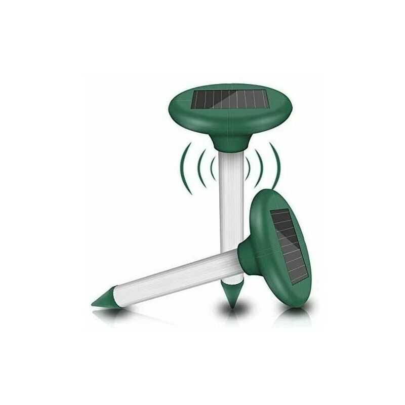Lucky-88 - Répulsif Taupe Solaire à UltrasonLot de 2, Solaire Souris Repeller, Anti Repousser Taupes Serpents - Pelouse, Ferme(Green)