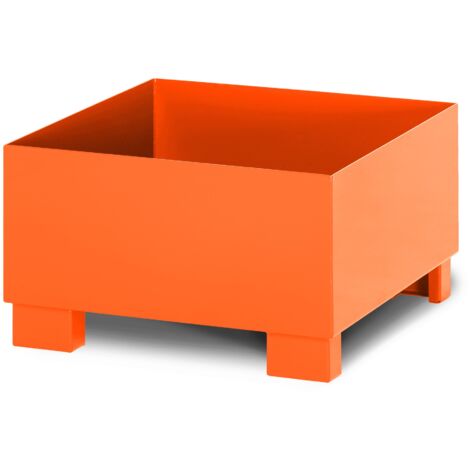 RR Industrietechnik Auffangwanne aus Stahl für 1x 200 Liter Fass ohne Gitterrost RAL 2004 reinorange